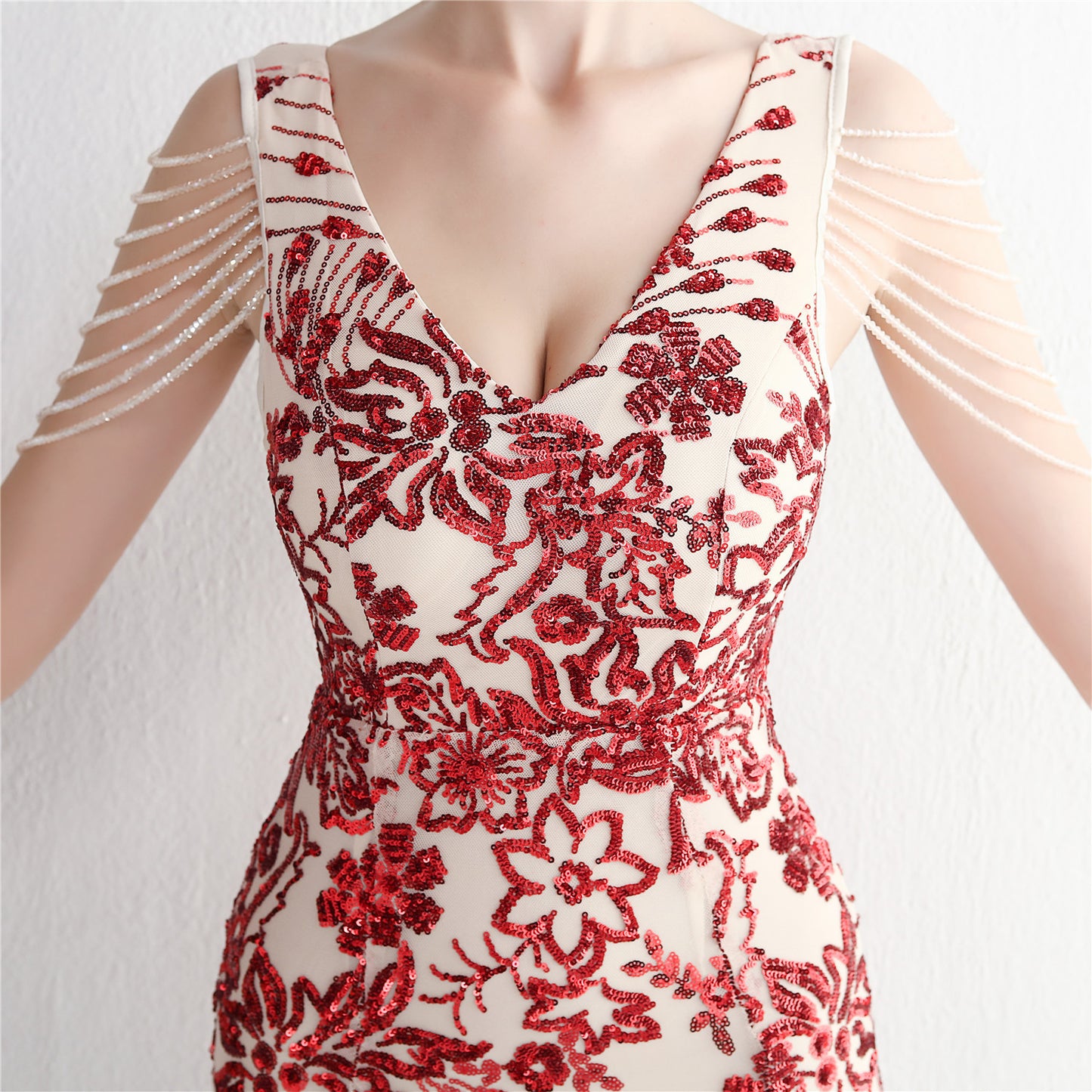 Long Sequined Evening Dress