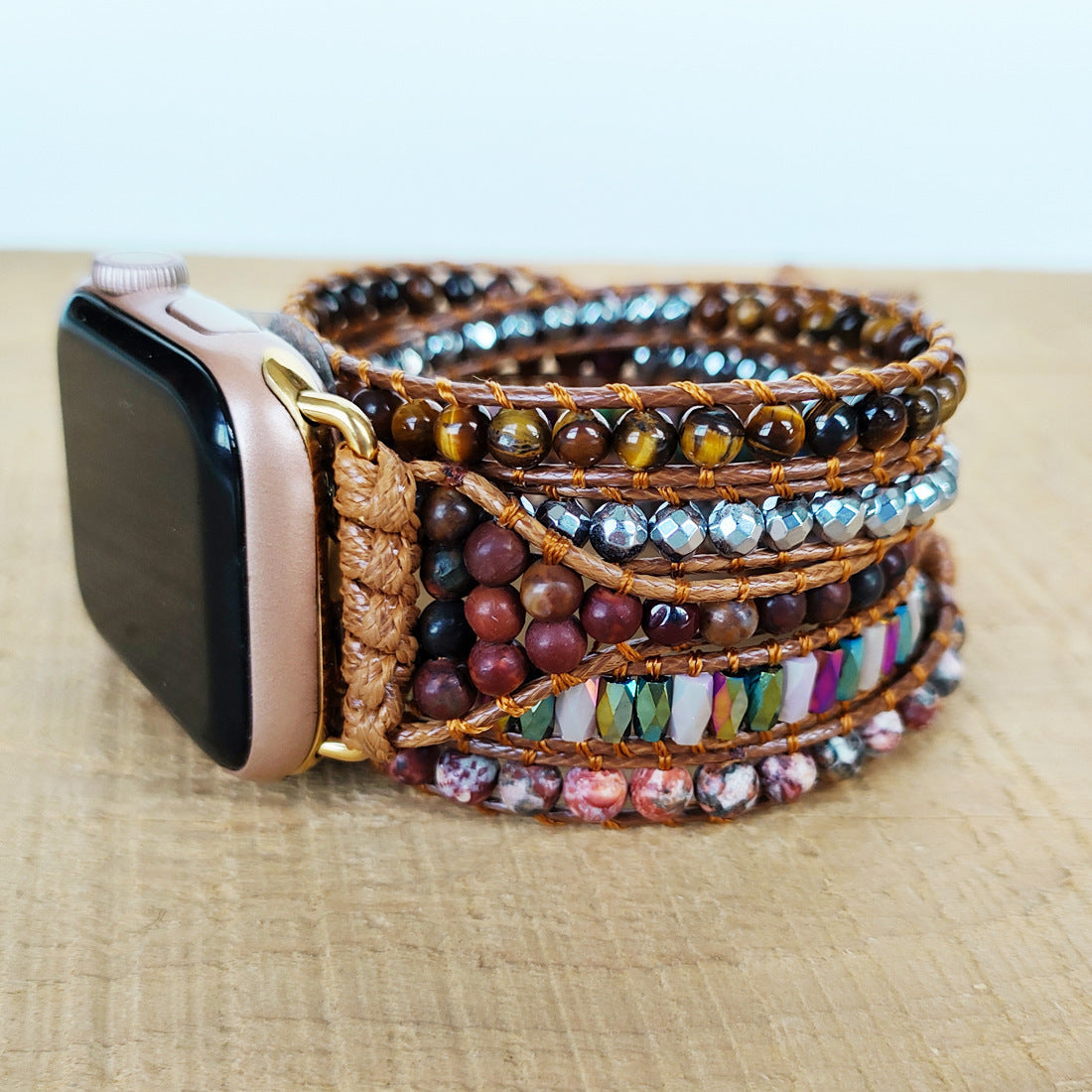 Natural Quartz Rough Woven Watch Band High Qualitu HandMade