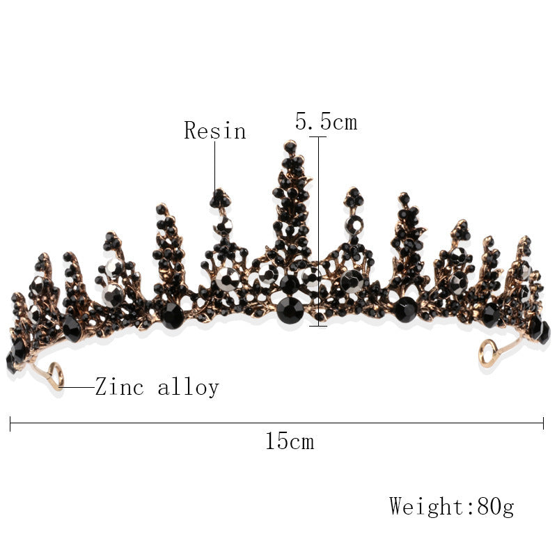 Original Crown Black Diamond Golden Crown Wedding Dress Top Quality