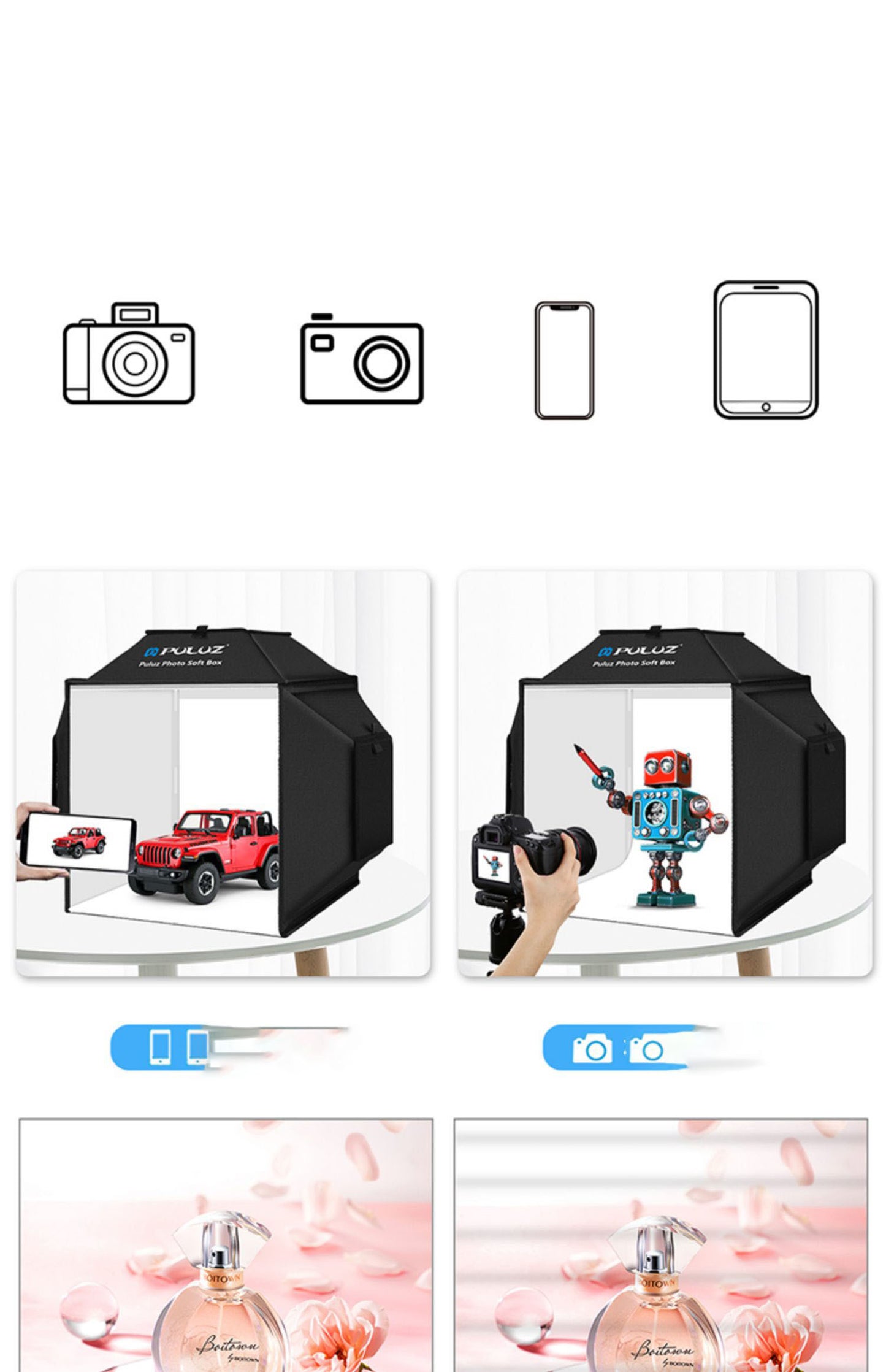 40cm Studio LED Folding Product Photo Light Box Simple Shooting Light
