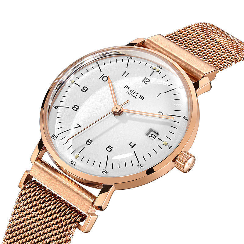Original Flyke Fashion Simple Waterproof Watch Women's Ultra-thin Japanese Movement Calendar Women's Quartz Watch Foreign Trade Amazon