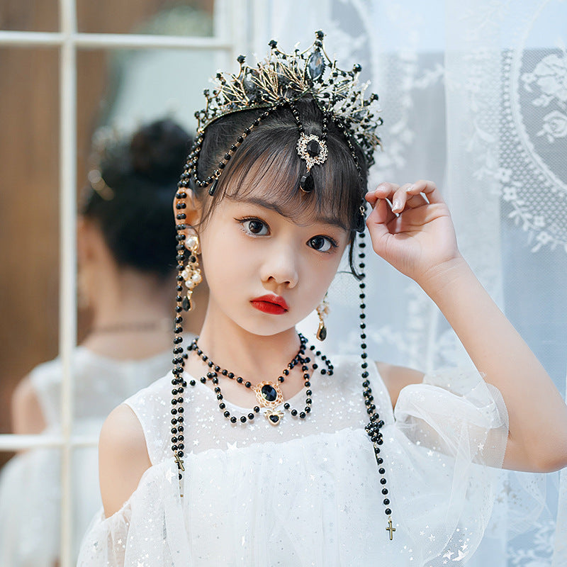 Top Lolita Fringed Crown Catwalk Crown Tiara Hair Accessories