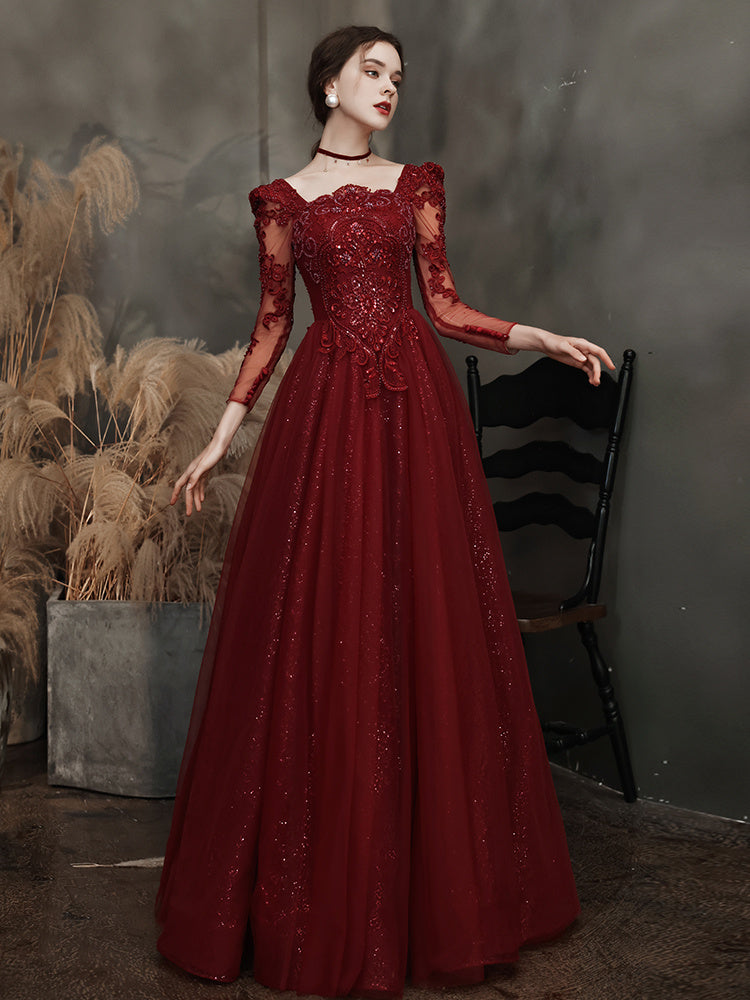 Ladies Temperament Cover Arm Banquet Evening Dress
