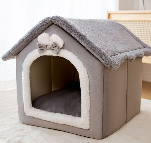 Original High Quality Foldable Dog House Pet Cat Bed Winter Dog Villa Sleep Kennel Removable Nest Warm Enclosed Cave Sofa Pets Supplies