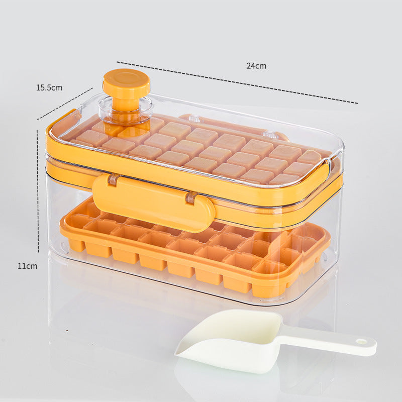 New Silicone Press Ice Maker Single Double Layer Square Ice Cube Mold