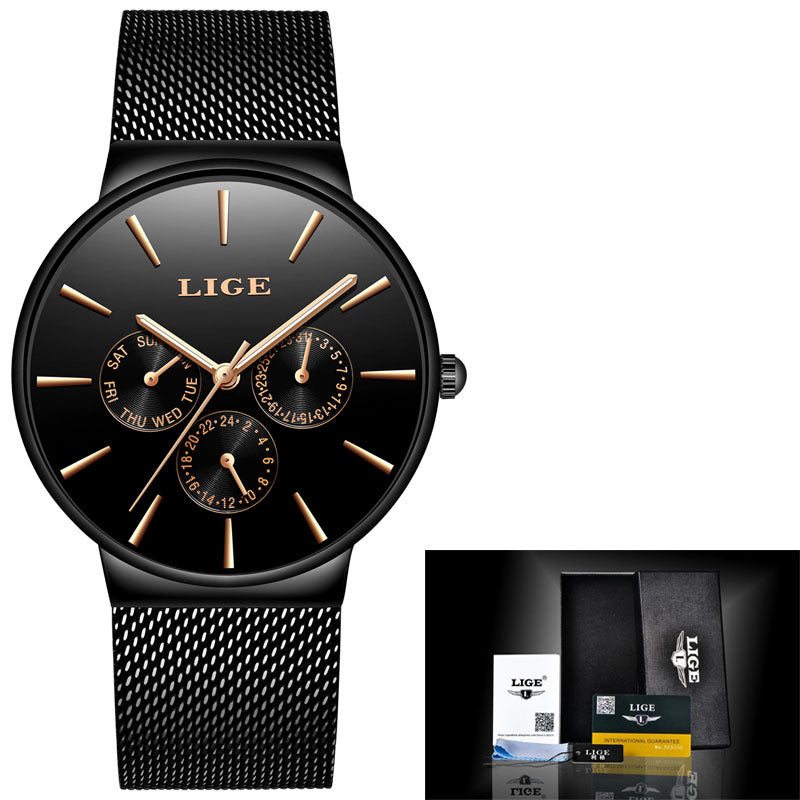 Sports and leisure Fashion Waterproof Quartz Mesh Strap Watch