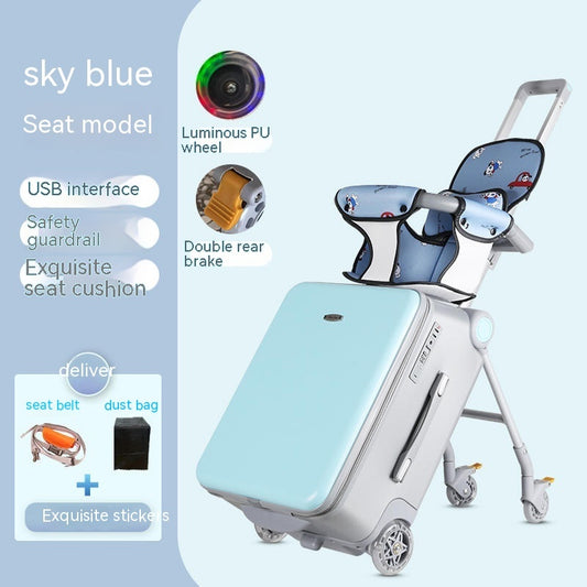 Original Children Can Sit And Ride Multifunctional Trolley luggage Case