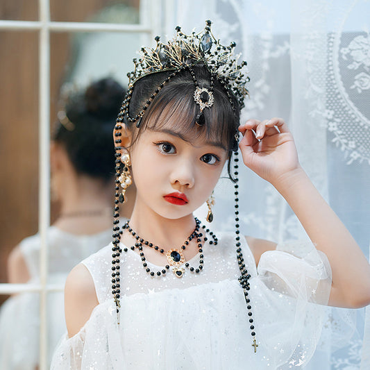 Top Lolita Fringed Crown Catwalk Crown Tiara Hair Accessories