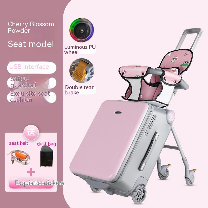 Original Children Can Sit And Ride Multifunctional Trolley luggage Case